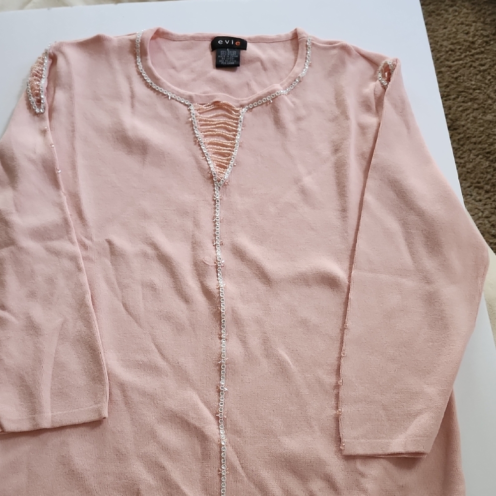 Pink Evie Beaded Cardigan